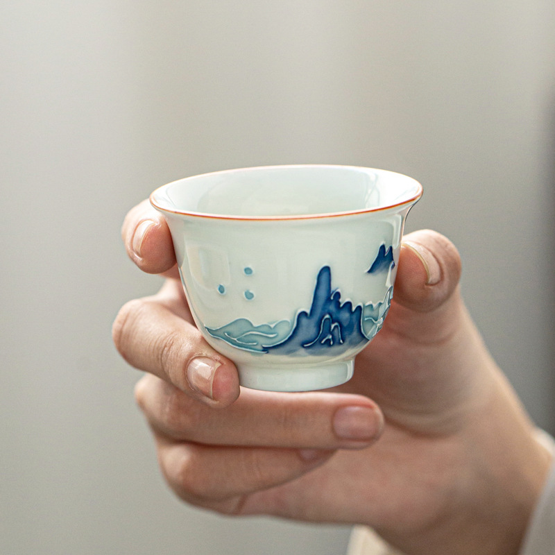 Hand-painted Kung Fu Tea Cup,  - Celadon Ceramic Cup 评论和价格