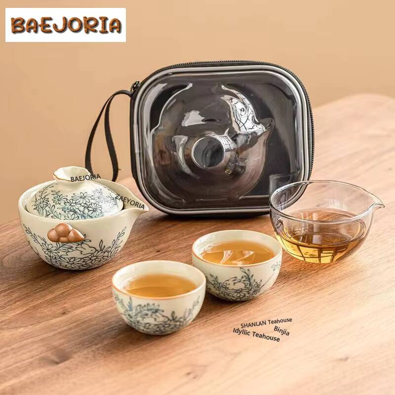 Cute Rabbit Sunflower Ru Kiln  - Korean Tea Set 评论和价格