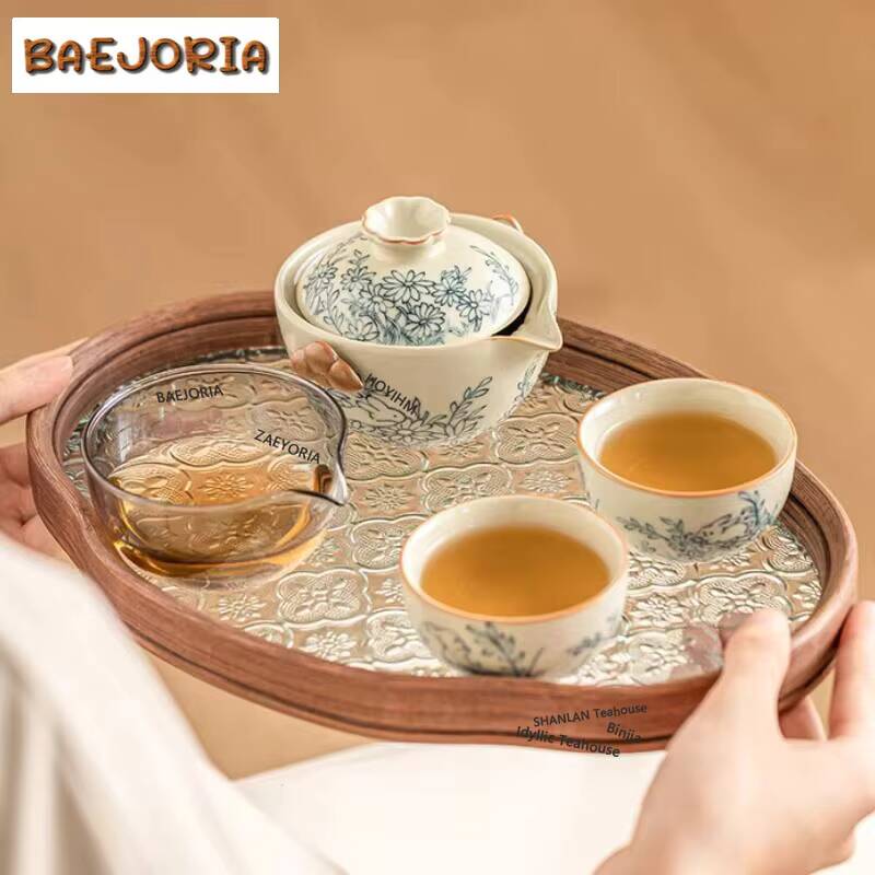 Cute Rabbit Sunflower Ru Kiln  - Korean Tea Set 评论和价格