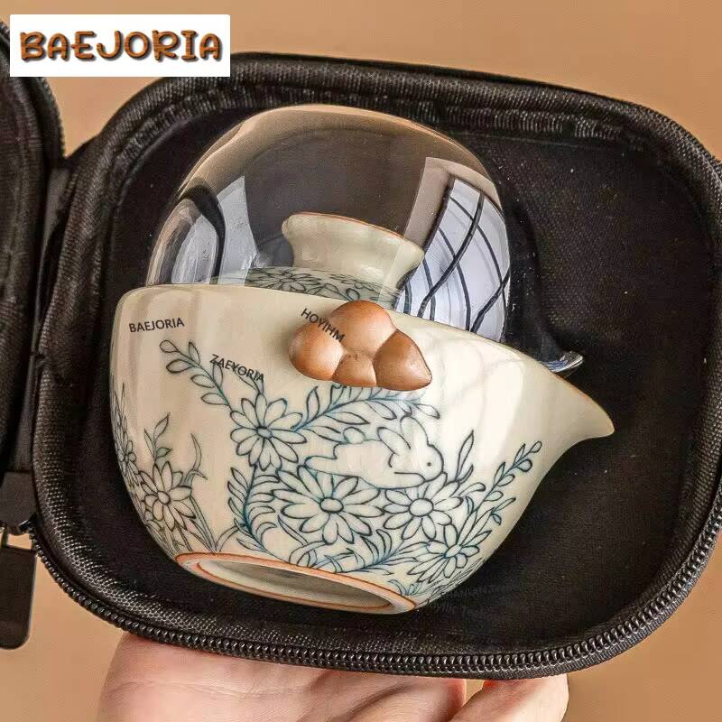 Cute Rabbit Sunflower Ru Kiln  - Korean Tea Set 评论和价格