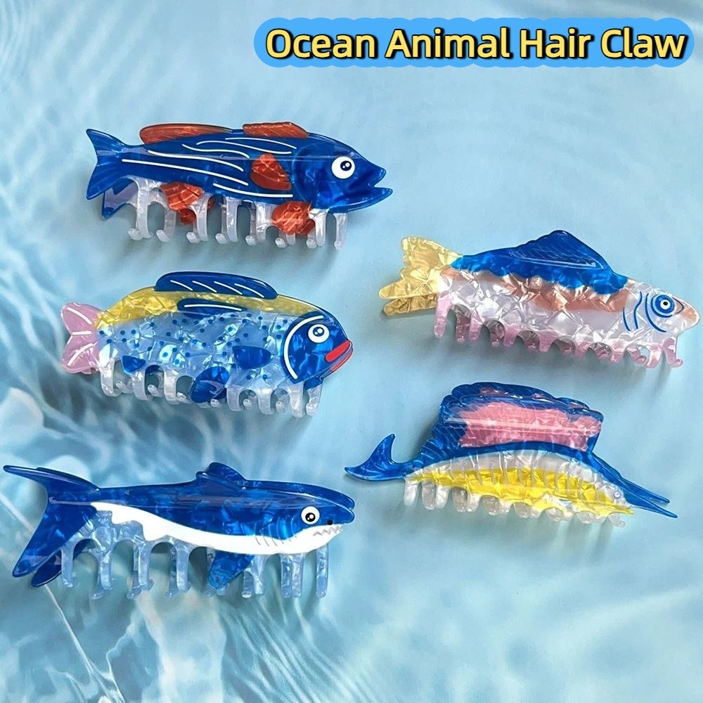 Hairpin Ocean Animal Hair Claw - Lifestyle Of Korean 评论和价格