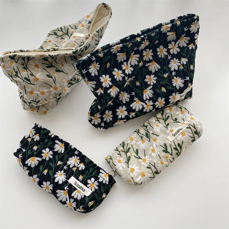 Cosmetic Bag Women Floral Make - Korean Skincare Routine 评论和价格