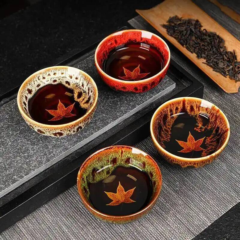 Maple Leaf Tea Cup Kiln Change - Celadon Ceramic Cup 评论和价格